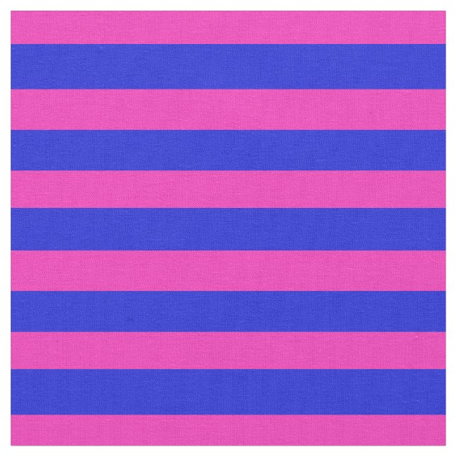 Royal blue, Bright pink stipe, stripes Fabric (Close Up)