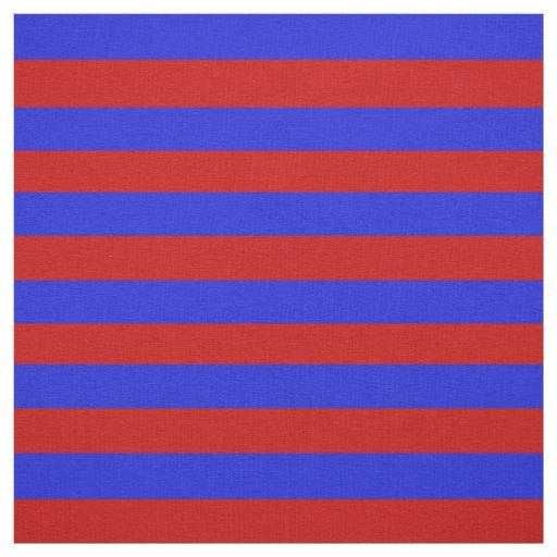 Royal blue, bright red stipe, stripes fabric | Zazzle