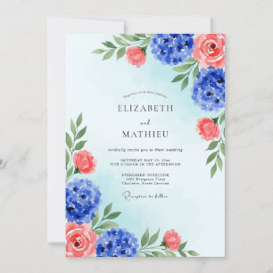 Royal Blue Brilliant Summer Wedding Invitation
