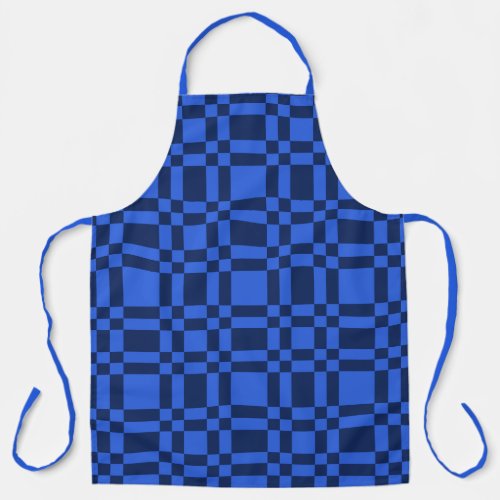 Royal Blue Building Blocks Patchwork Pattern Apron