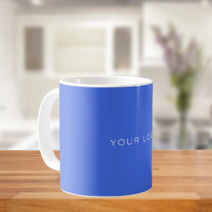 Royal blue business logo rectangular coffee mug