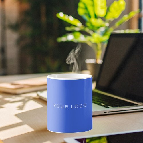 Royal blue business logo rectangular coffee mug