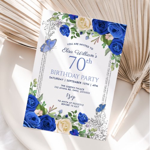 Royal Blue Butterfly Garden Party 80th Birthday