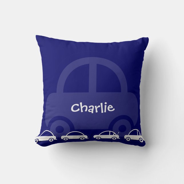 Royal Blue Car Custom Cotton Pillows (Front)