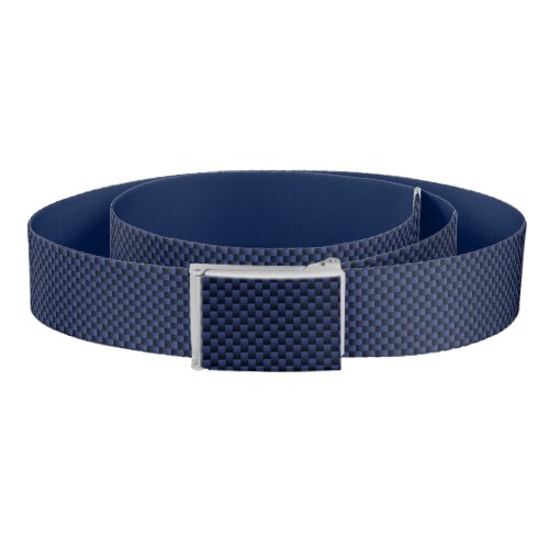 Royal Blue Carbon Fiber Style Weave Print Belt