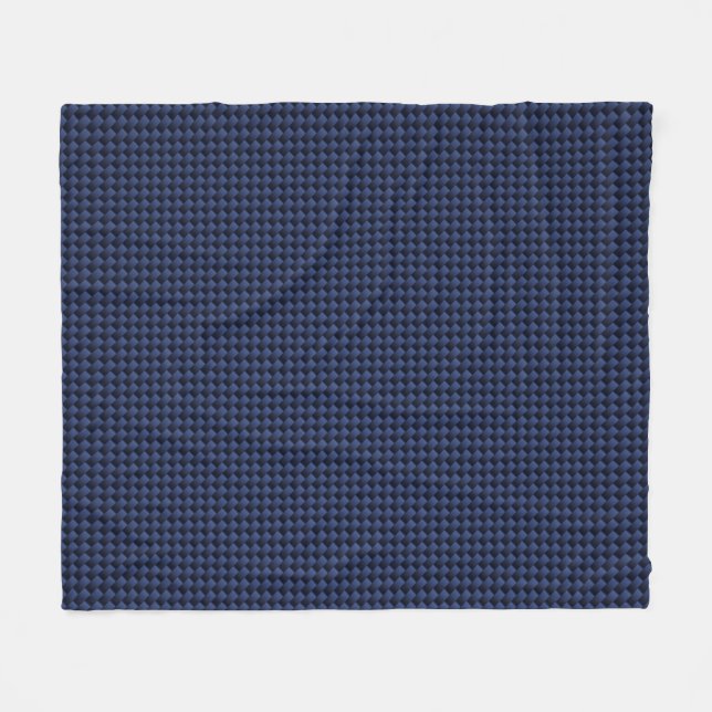 Royal Blue Carbon Fiber Style Weave Print Fleece Blanket (Front (Horizontal))