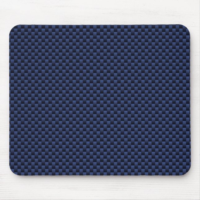 Royal Blue Carbon Fiber Style Weave Print Mouse Pad (Front)