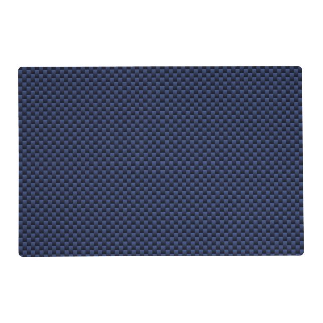 Royal Blue Carbon Fiber Style Weave Print Placemat (Front)