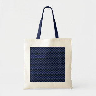 Royal Blue Carbon Fiber Style Weave Print Tote Bag
