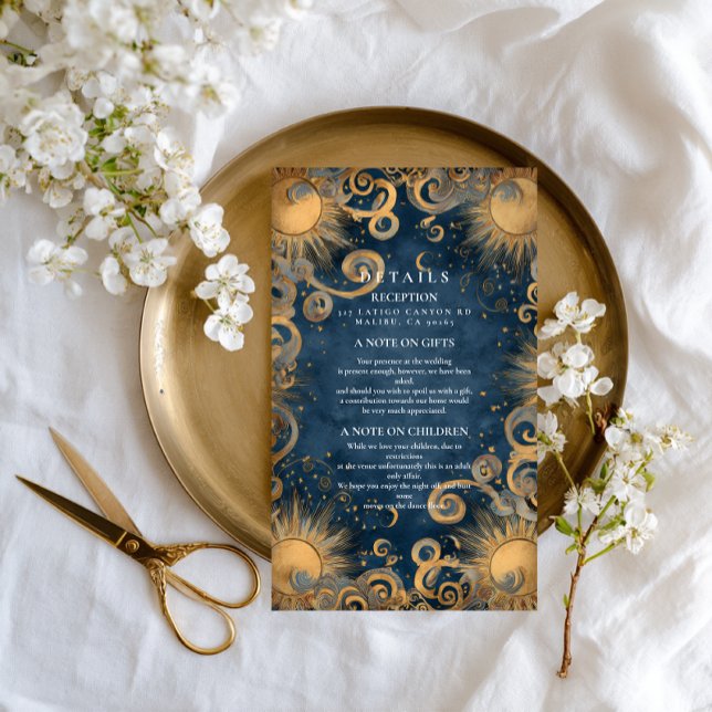 Royal Blue Celestial Wedding Enclosure Card (Creator Uploaded)