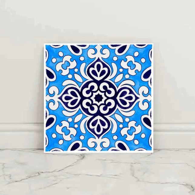 Royal Blue Ceramic Classic Geometric Mosaic  Tile (Creator Uploaded)