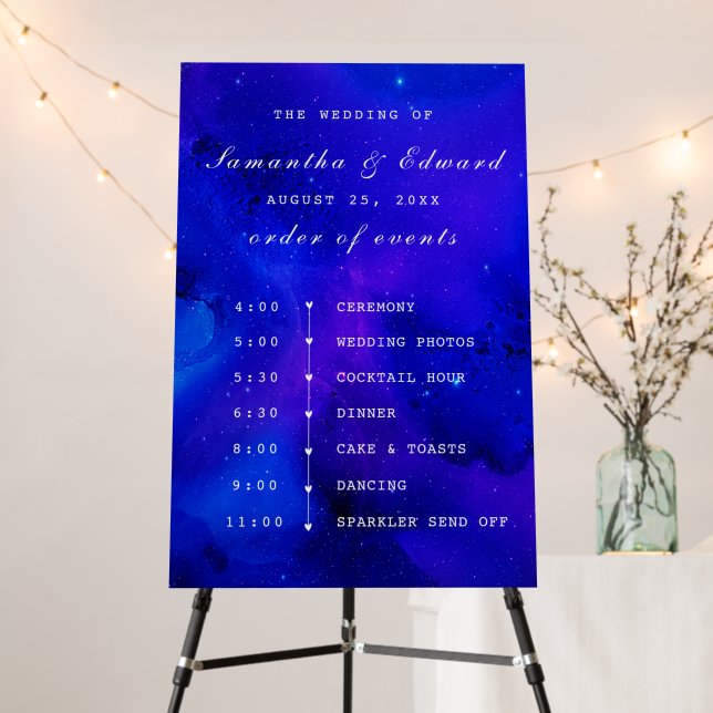 Royal Blue Ceremony Events Sign (In Situ (Stand))