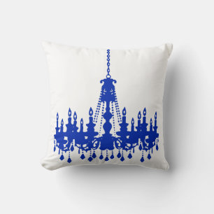Royal Blue Chandelier Designer Pillow