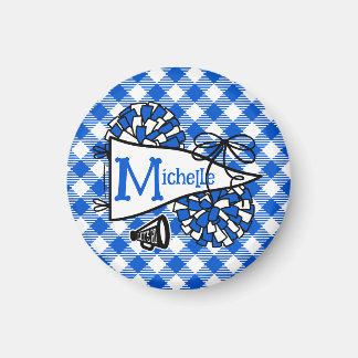 Royal Blue Cheer Pennant Personalized Locker Magnet