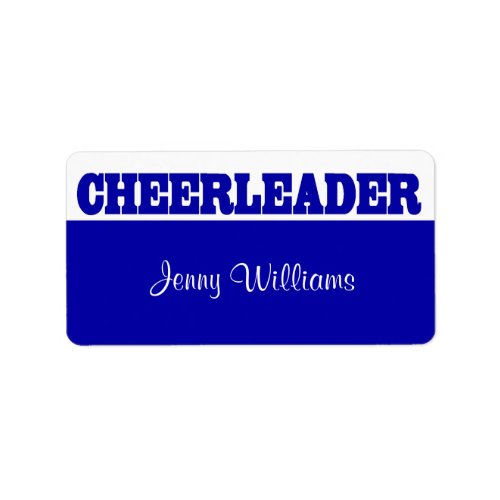 Royal Blue Cheerleader Name Stickers