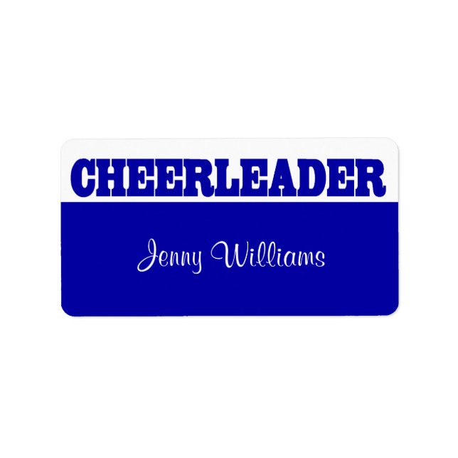 Royal Blue Cheerleader Name Stickers (Front)