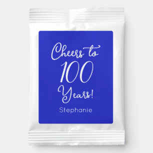 Royal Blue Cheers to 100 Years 100th Birthday Hot Chocolate Drink Mix