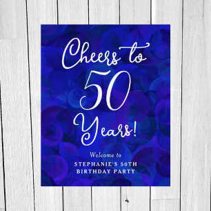 Royal Blue Cheers to 50 Years Birthday Welcome Foam Board