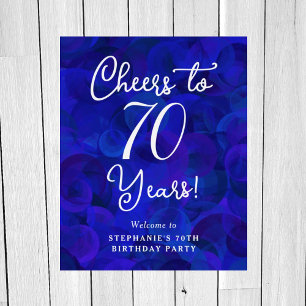 Royal Blue Cheers to 70 Years Birthday Welcome Foam Board