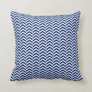 Royal Blue  Chevron Pattern Throw Pillow