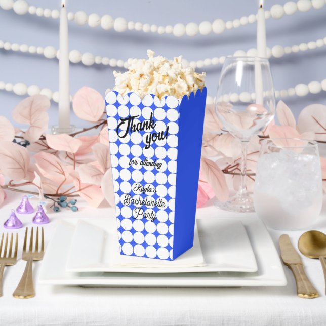 Royal Blue Circle Pattern Bachelorette Party Favor Boxes (Wedding)