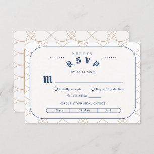 Royal Blue Classic Retro RSVP Enclosure Card