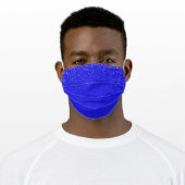 Royal Blue Cobalt  Gold Girly Makeup Confetti Adult Cloth Face Mask (Worn)