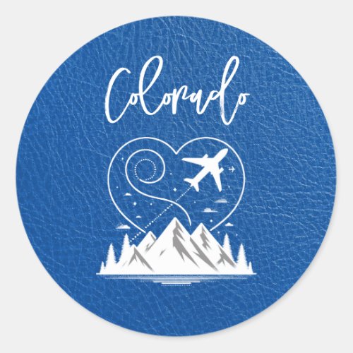 Royal Blue Colorado Passport  Classic Round Sticker