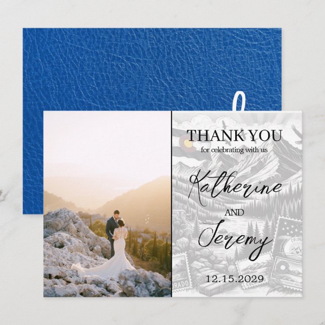 Royal Blue Colorado Passport Thank You Card (Front/Back)
