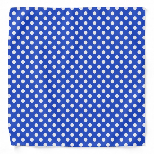 Royal Blue Combination Polka Dots by STaylor Bandana (Front)