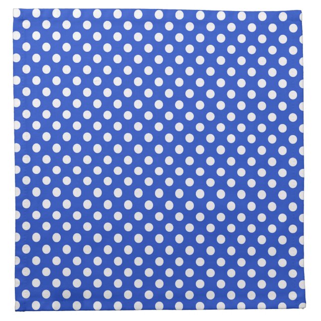 Royal Blue Combination Polka Dots by STaylor Napkin (Front)