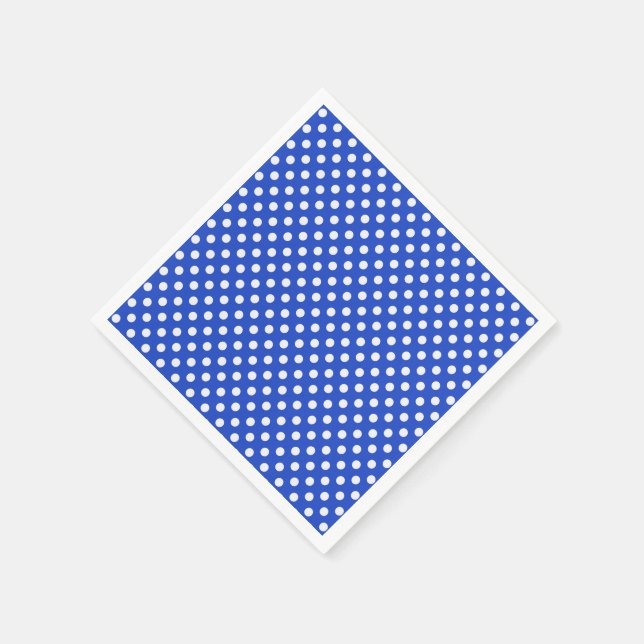 Royal Blue Combination Polka Dots by STaylor Napkins (Corner)