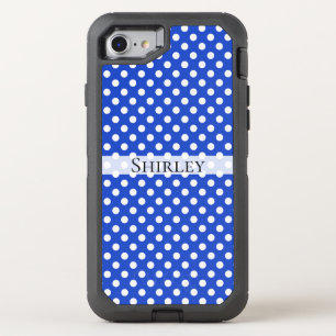 Royal Blue Combination Polka Dots by STaylor OtterBox Defender iPhone SE/8/7 Case