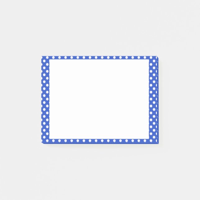 Royal Blue Combination Polka Dots by STaylor Post-it Notes (Front)
