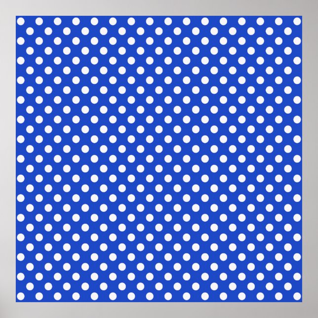Royal Blue Combination Polka Dots by STaylor Poster (Front)