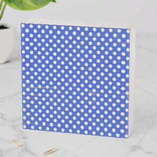 Royal Blue Combination Polka Dots by STaylor Wooden Box Sign