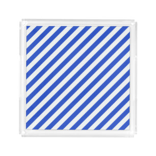 Royal Blue Combination Stripes by Shirley Taylor Acrylic Tray