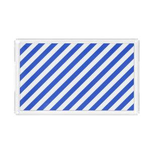 Royal Blue Combination Stripes by Shirley Taylor Acrylic Tray