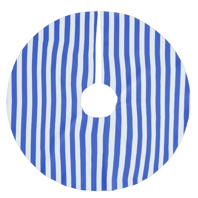 Royal Blue Combination Stripes by Shirley Taylor Brushed Polyester Tree Skirt (Front)
