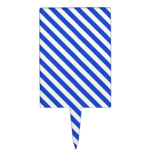 Royal Blue Combination Stripes by Shirley Taylor Cake Topper