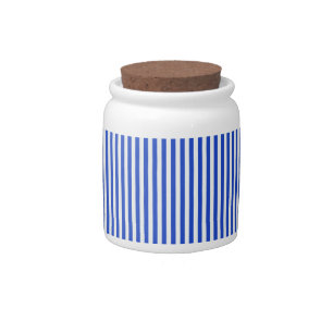 Royal Blue Combination Stripes by Shirley Taylor Candy Jar