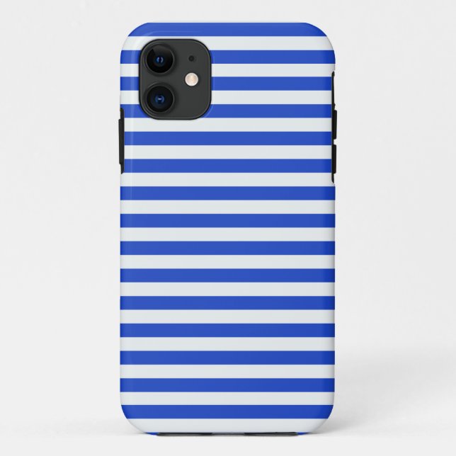 Royal Blue Combination Stripes by Shirley Taylor Case-Mate iPhone Case (Back)
