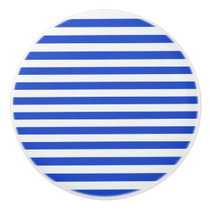 Royal Blue Combination Stripes by Shirley Taylor Ceramic Knob