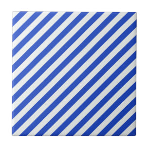 Royal Blue Combination Stripes by Shirley Taylor Ceramic Tile