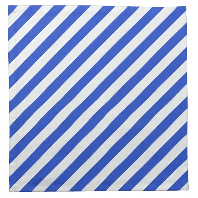 Royal Blue Combination Stripes by Shirley Taylor Cloth Napkin (Front)