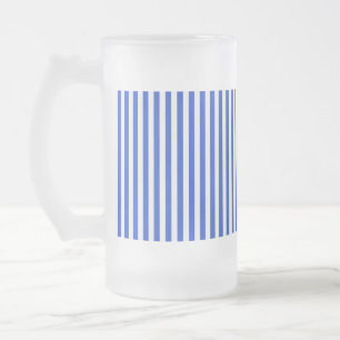 Royal Blue Combination Stripes by Shirley Taylor Frosted Glass Beer Mug
