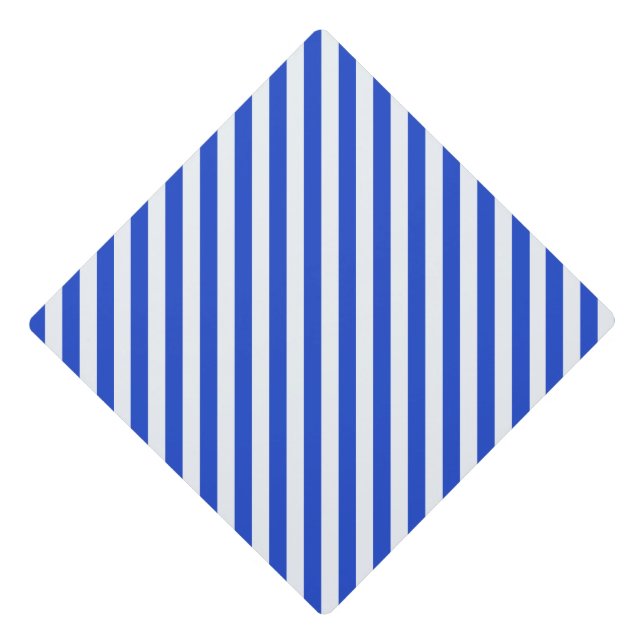 Royal Blue Combination Stripes by Shirley Taylor Graduation Cap Topper (Front)