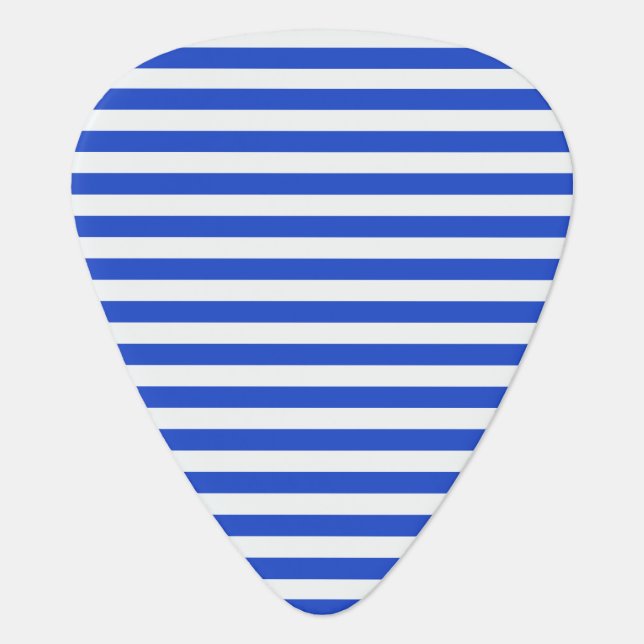 Royal Blue Combination Stripes by Shirley Taylor Guitar Pick (Front)