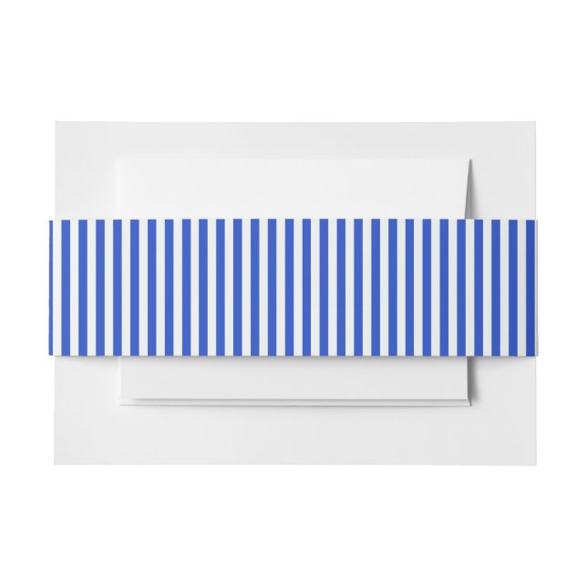 Royal Blue Combination Stripes by Shirley Taylor Invitation Belly Band (Front Example)