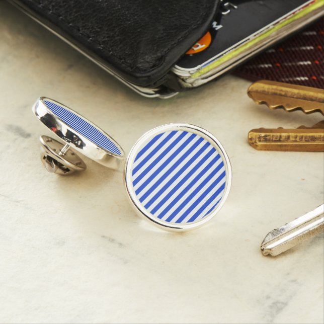 Royal Blue Combination Stripes by Shirley Taylor Lapel Pin (In Situ)